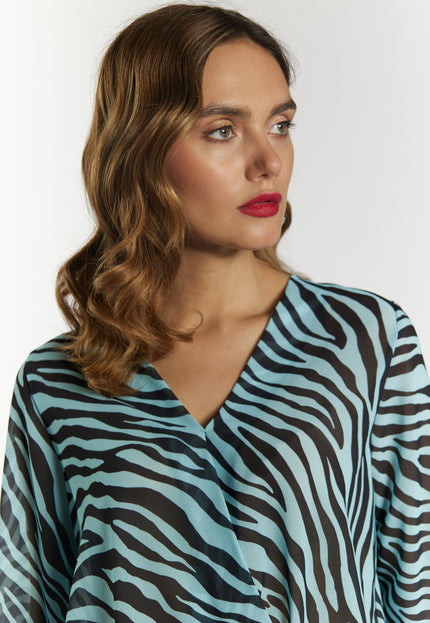 Faina Women's Blouse With Zebra Print