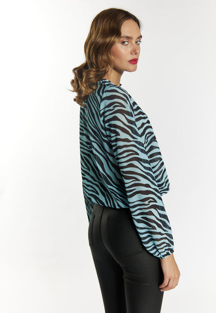 Faina Women's Blouse With Zebra Print