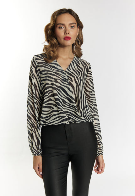 Faina Women's Blouse With Zebra Print