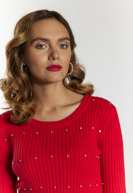 Faina Women's Sweater With Rhinestones