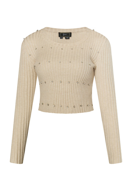 Faina Women's Sweater With Rhinestones