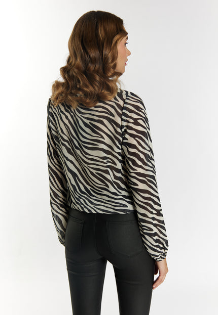 Faina Women's Blouse With Zebra Print