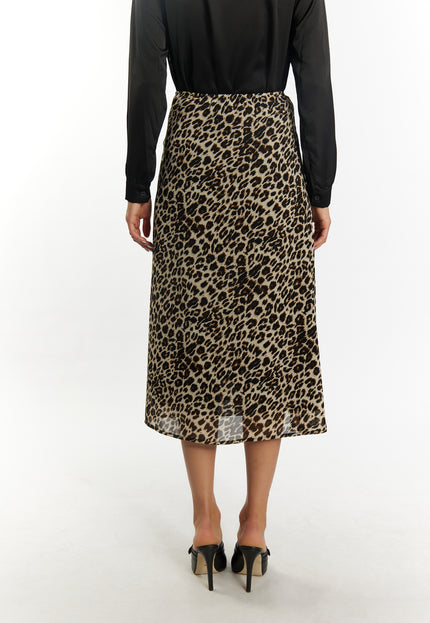 Faina Women's Skirt With Leopard Print