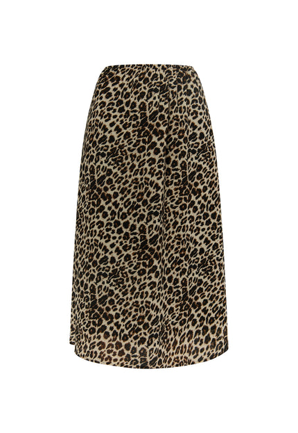 Faina Women's Skirt With Leopard Print