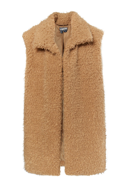 Dreimaster vintage Women's Long Vest Made Of Imitation Fur