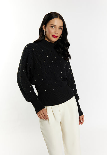 Faina Women's Knitted Sweater With Pearls