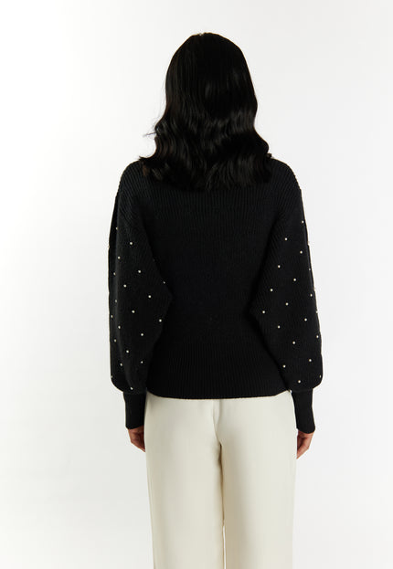 Faina Women's Knitted Sweater With Pearls