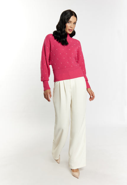 Faina Women's Knitted Sweater With Pearls