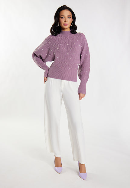 Faina Women's Knitted Sweater With Pearls