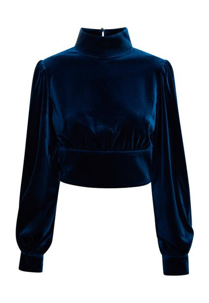 Faina Women's Stretch Velvet Blouse