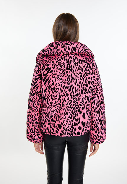 Faina Women's Quilted Jacket With Leopard Print