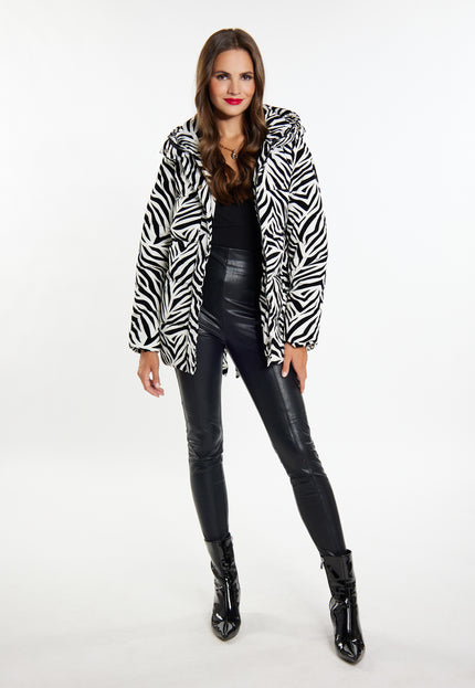 Faina Women's Zebra Print Quilted Jacket