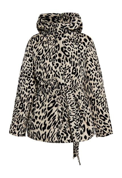 Faina Women's Quilted Jacket With Leopard Print