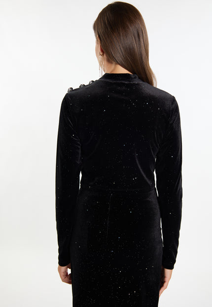 Faina Women's Velvet Shirt With Glitter