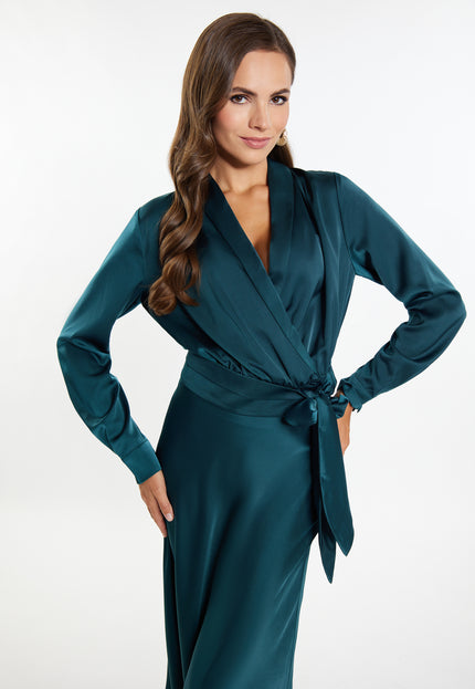 Faina Women's Satin Wrap Blouse