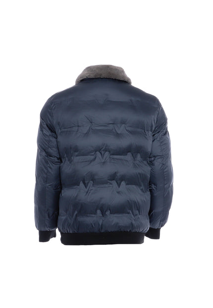 Rovic Men's Quilted Jacket With Faux Fur Collar