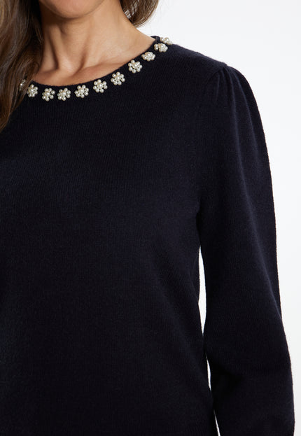 Usha Women's Sweater With Pearls