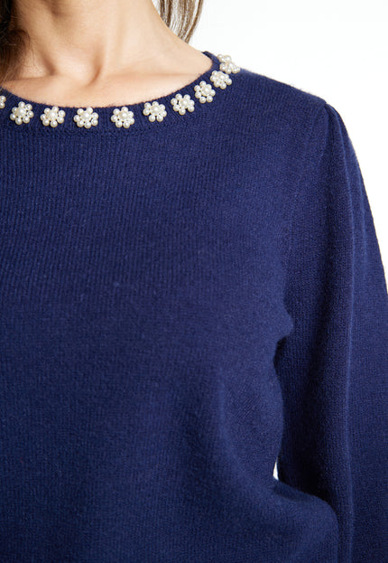 Usha Women's Sweater With Pearls