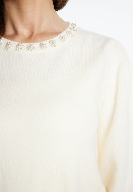 Usha Women's Sweater With Pearls