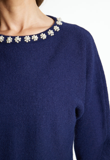 Usha Women's Sweater With Pearls