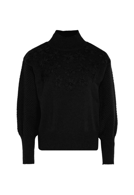 Mymo Women's Sweater With Floral Embroidery