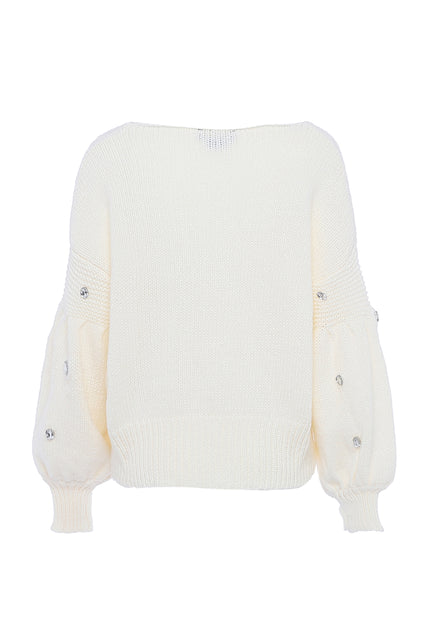 Faina Women's Sweater With Rhinestones