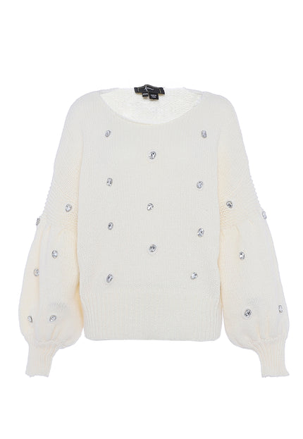 Faina Women's Sweater With Rhinestones