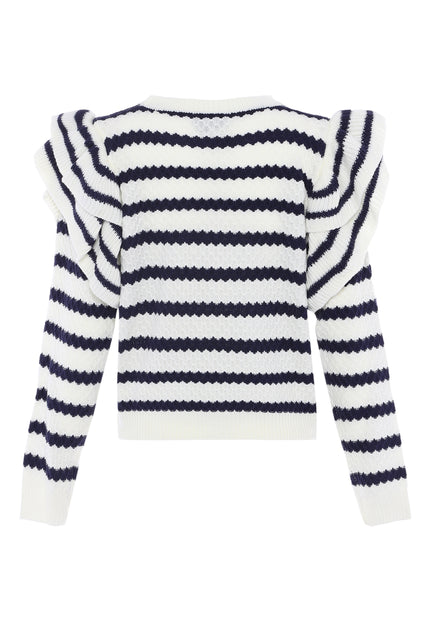 Dreimaster vintage Women's Sweater With Ruffles