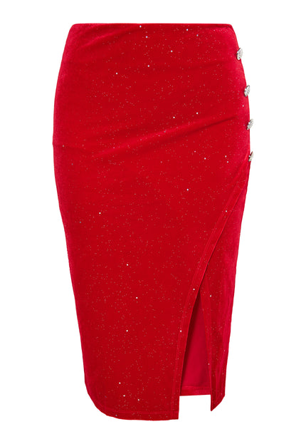 Faina Women's Velvet Skirt With Glitter