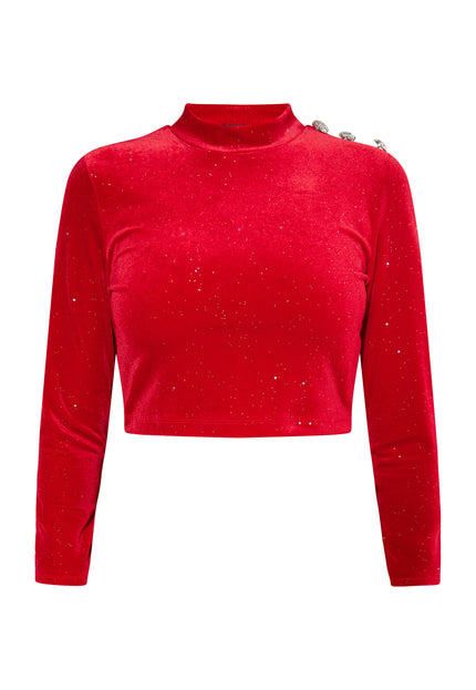 Faina Women's Velvet Shirt With Glitter