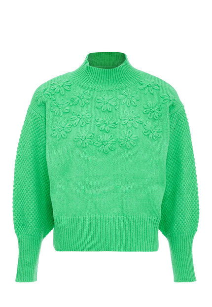 Mymo Women's Sweater With Floral Embroidery