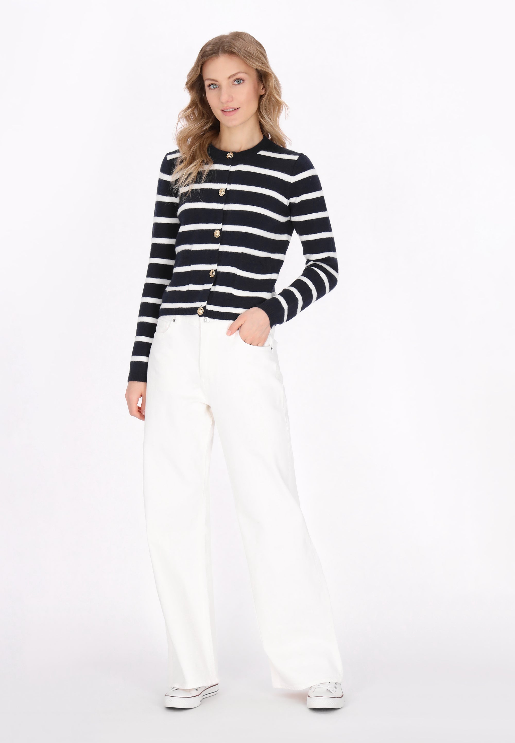 Marineblau Off-White Streifen